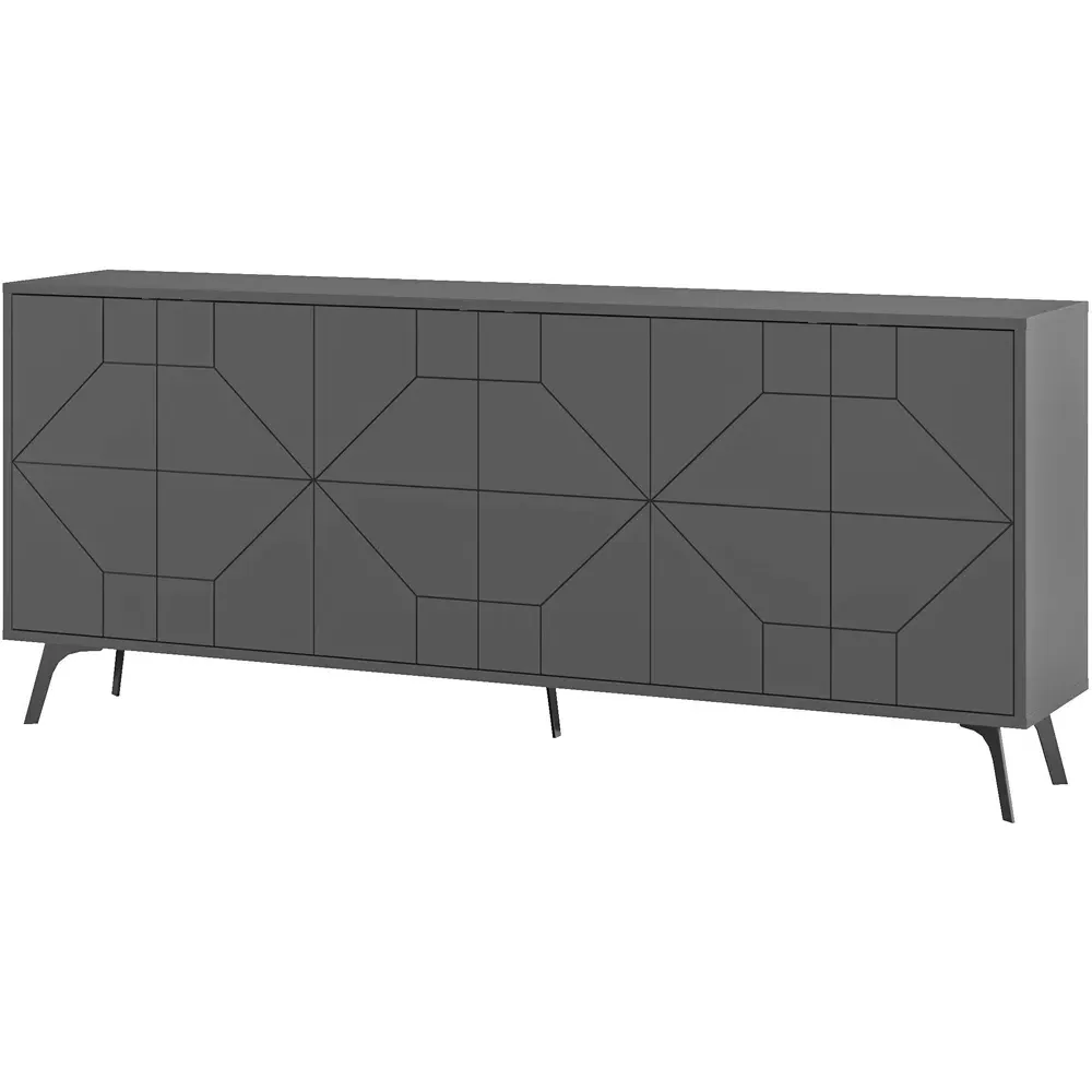 Dune 6 Door Sideboard - Black