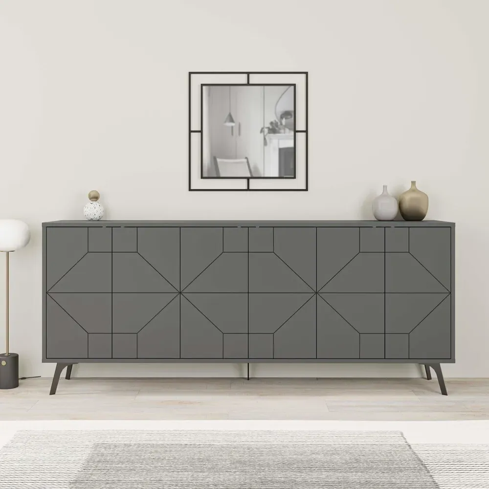 Dune 6 Door Sideboard - Black