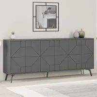 Dune 6 Door Sideboard - Black
