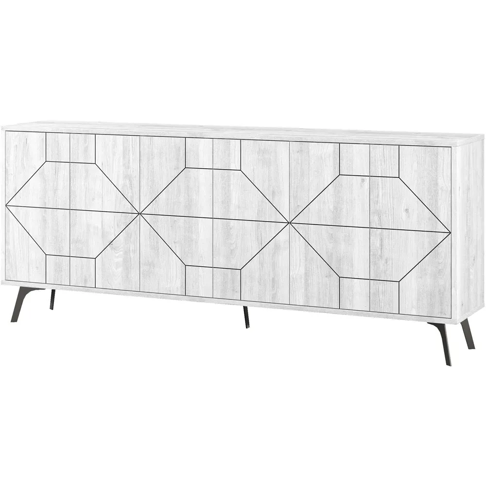 Dune 6 Door Sideboard - White