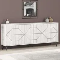 Dune 6 Door Sideboard - White