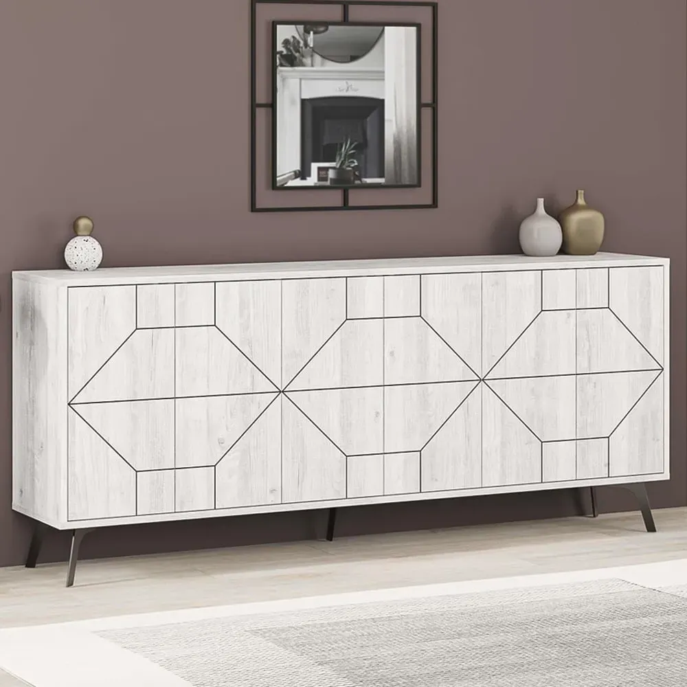 Dune 6 Door Sideboard - White image