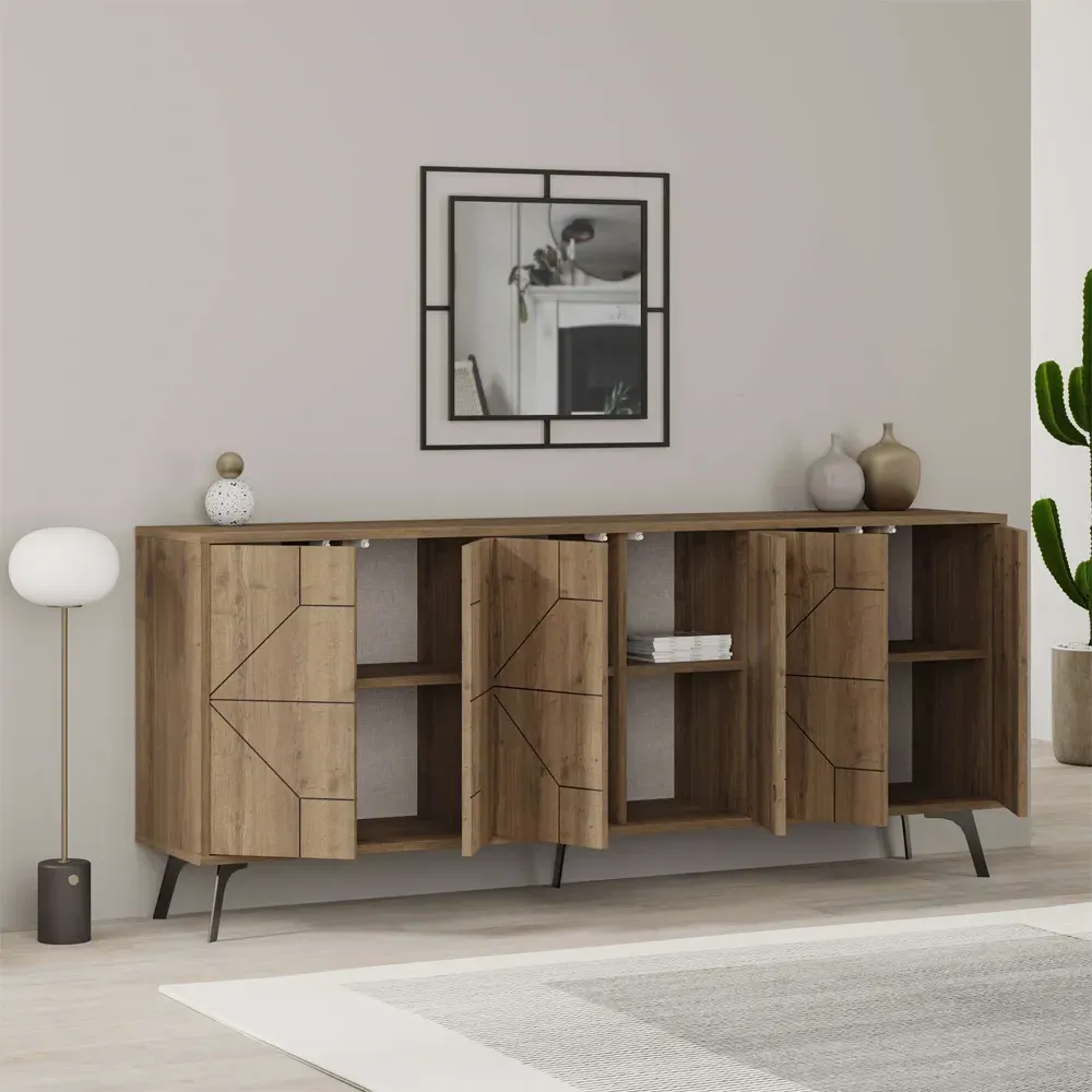 Dune Console Sideboard - Brown, Oak Effect