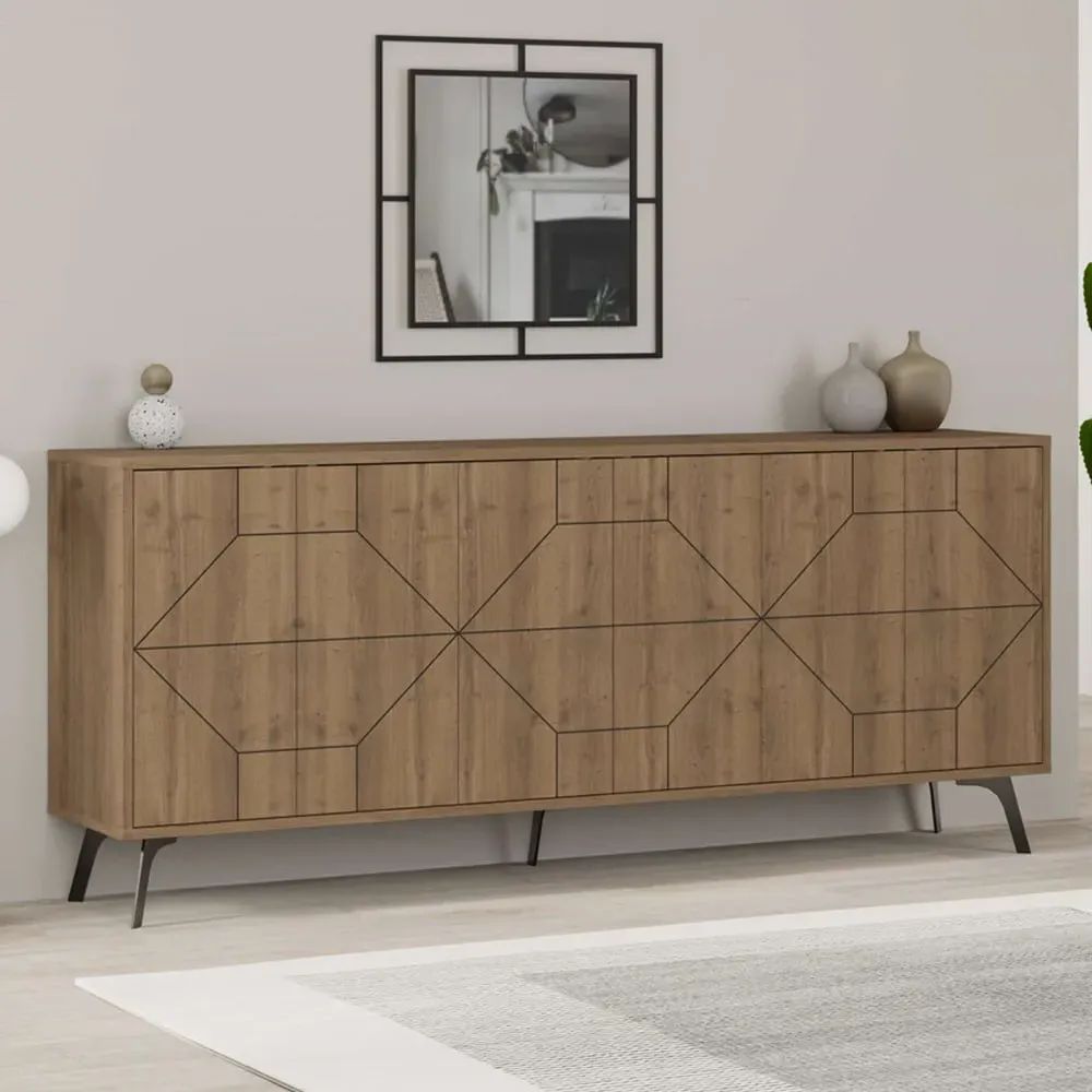Dune Console Sideboard - Brown, Oak Effect