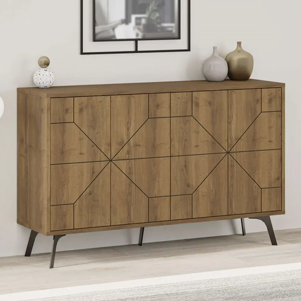Dune Console Sideboard - Brown, Oak Effect image