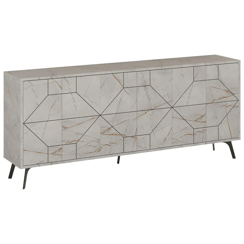 Dune Console Storage Unit - Gold, Oak Finish