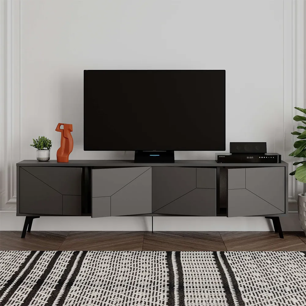 Dune TV Stand with 4 Doors - Anthracite