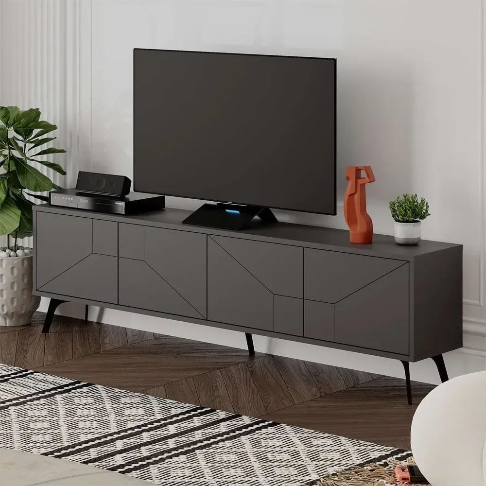 Dune TV Stand with 4 Doors - Anthracite