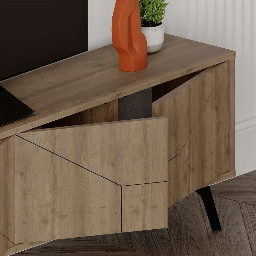 Dune TV Stand with 4 Doors - Dark Oak Effect