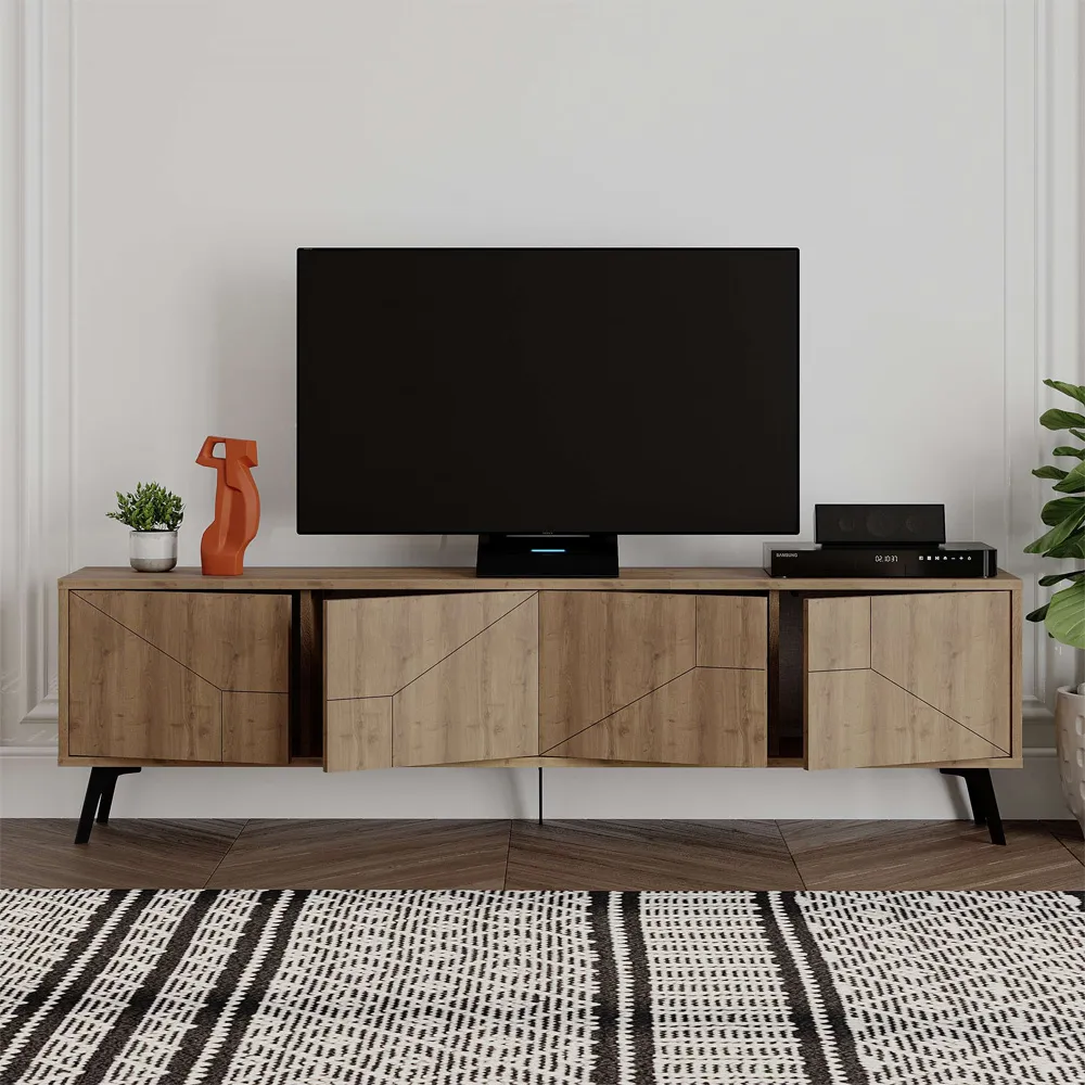 Dune TV Stand with 4 Doors - Dark Oak Effect