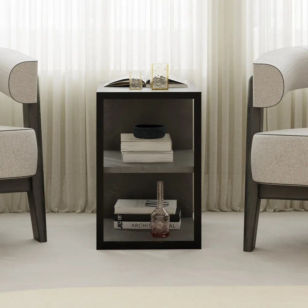 Echo 2 Shelf Side Table - Grey