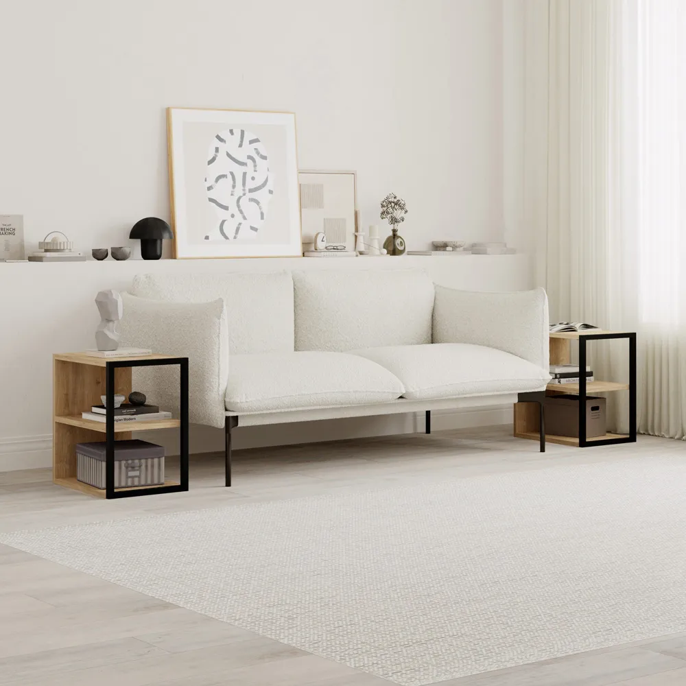 Echo 2 Shelf Side Table Set of 2 - Brown, Oak