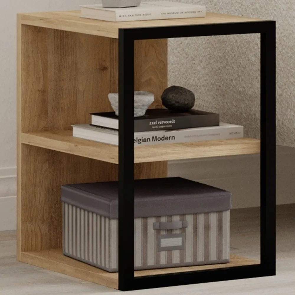 Echo 2 Shelf Side Table Set of 2 - Brown, Oak