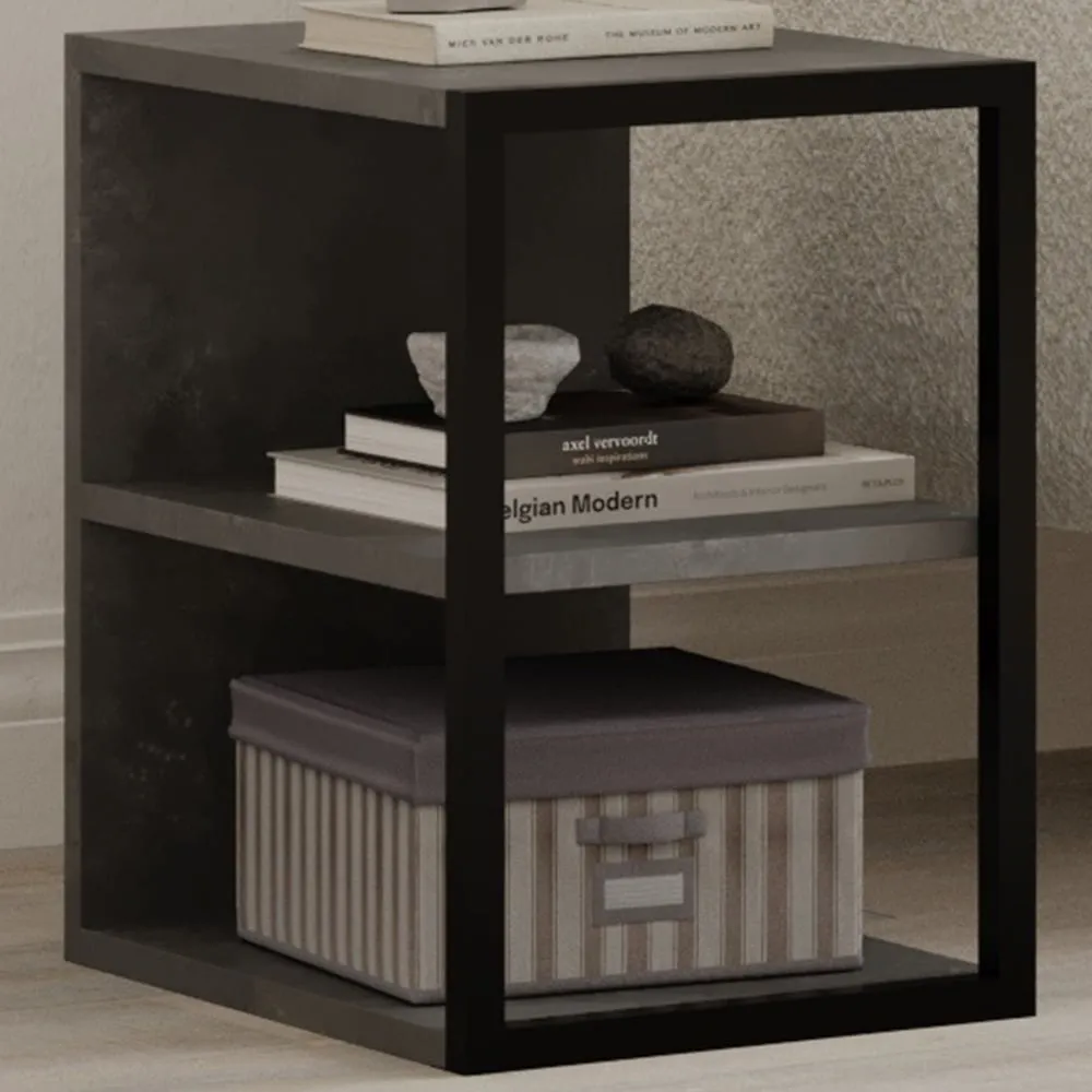 Echo 2 Shelf Side Table Set of 2 - Grey