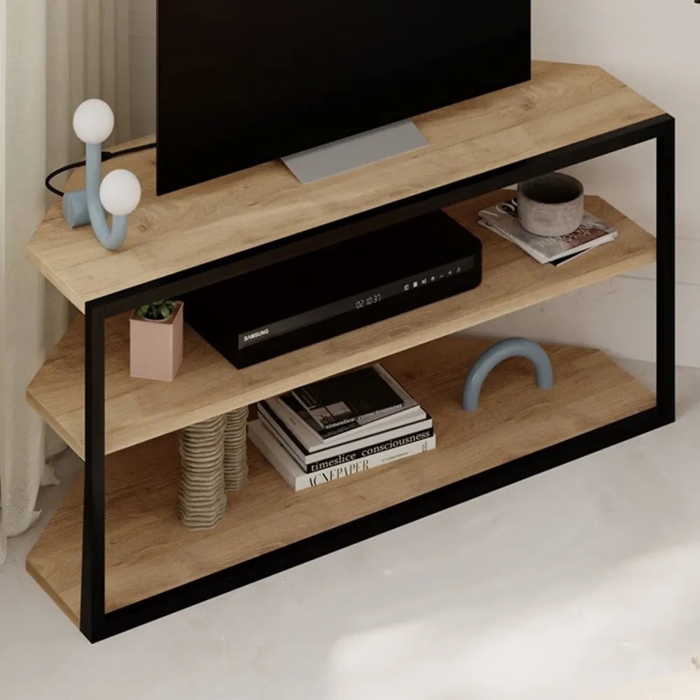 Echo 2 Shelf TV Unit - Brown, Metal image