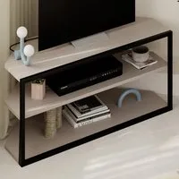 Echo 2 Shelf TV Unit - Grey, Metal