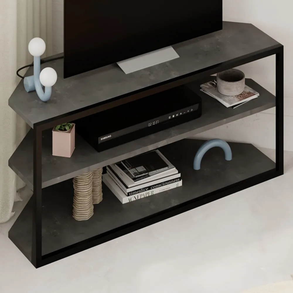 Echo 2 Shelf TV Unit - Grey, Metal