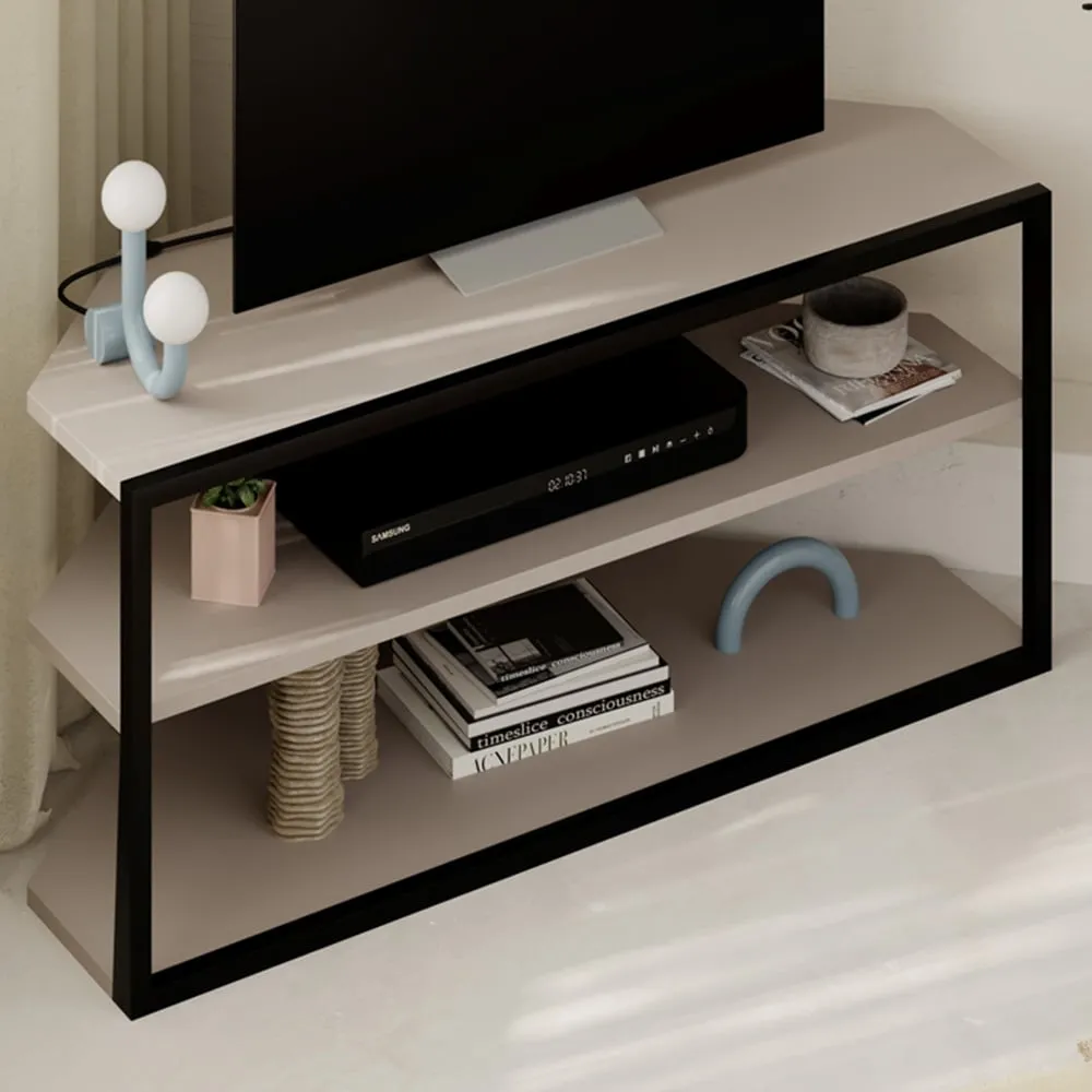 Echo 2 Shelf TV Unit - Grey, Metal