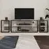 Echo 2 Shelf TV Unit with 2 Side Tables - Grey, Metal