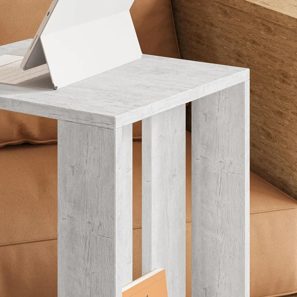 Edi C Sofa Table with Storage - White