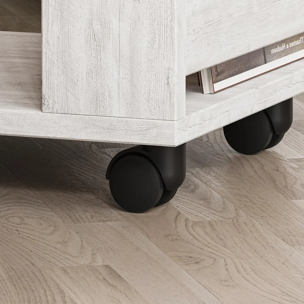 Edi C Sofa Table with Storage - White