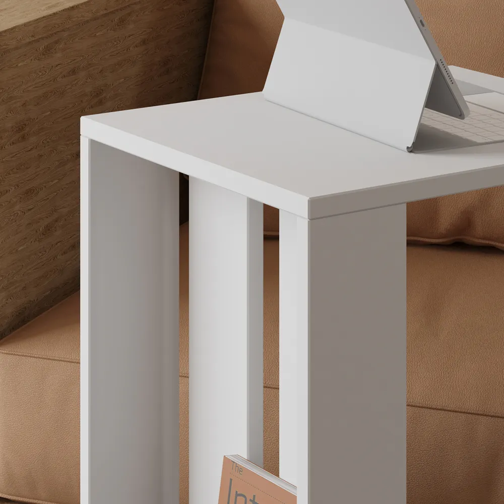 Edi C Sofa Table with Storage - White