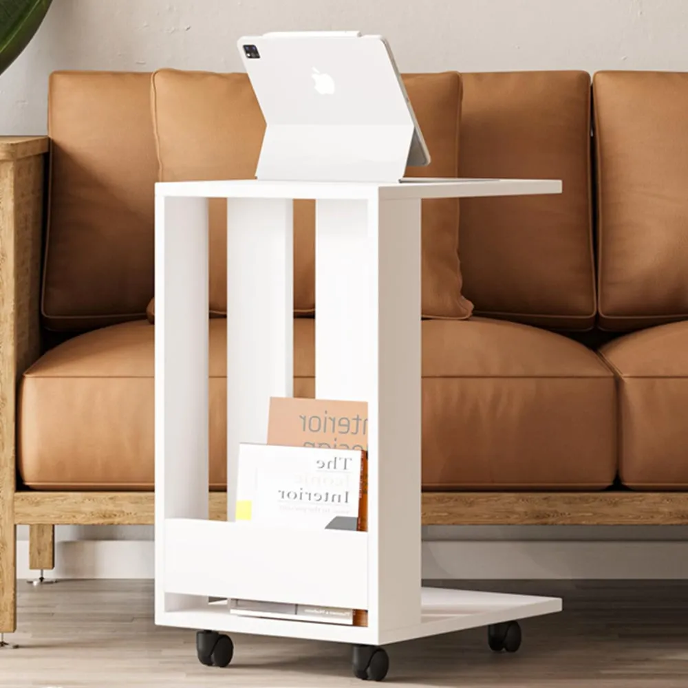 Edi C Sofa Table with Storage - White