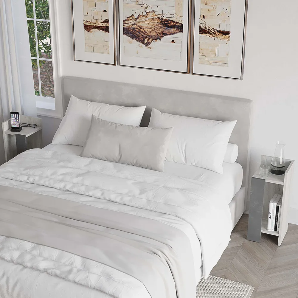 Elos 2 Shelf Bedside Table Set of 2 - Ancient White