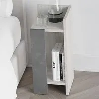 Elos 2 Shelf Bedside Table Set of 2 - Ancient White