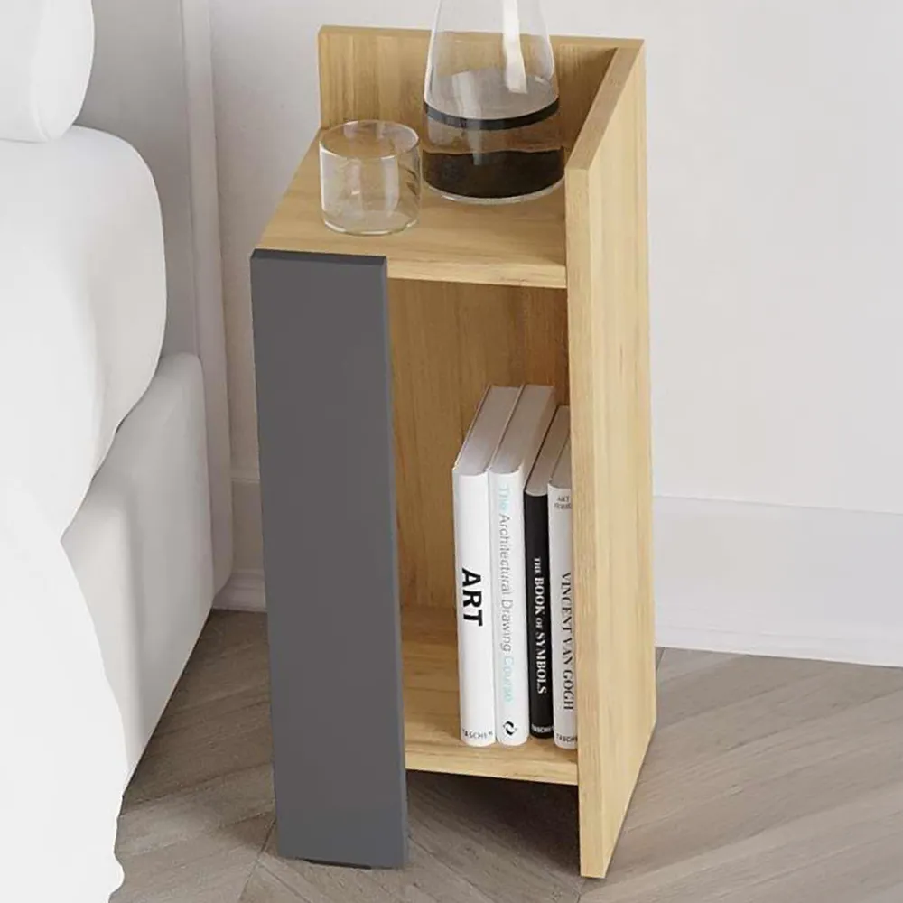 Elos 2 Shelf Bedside Table Set of 2 - Oak