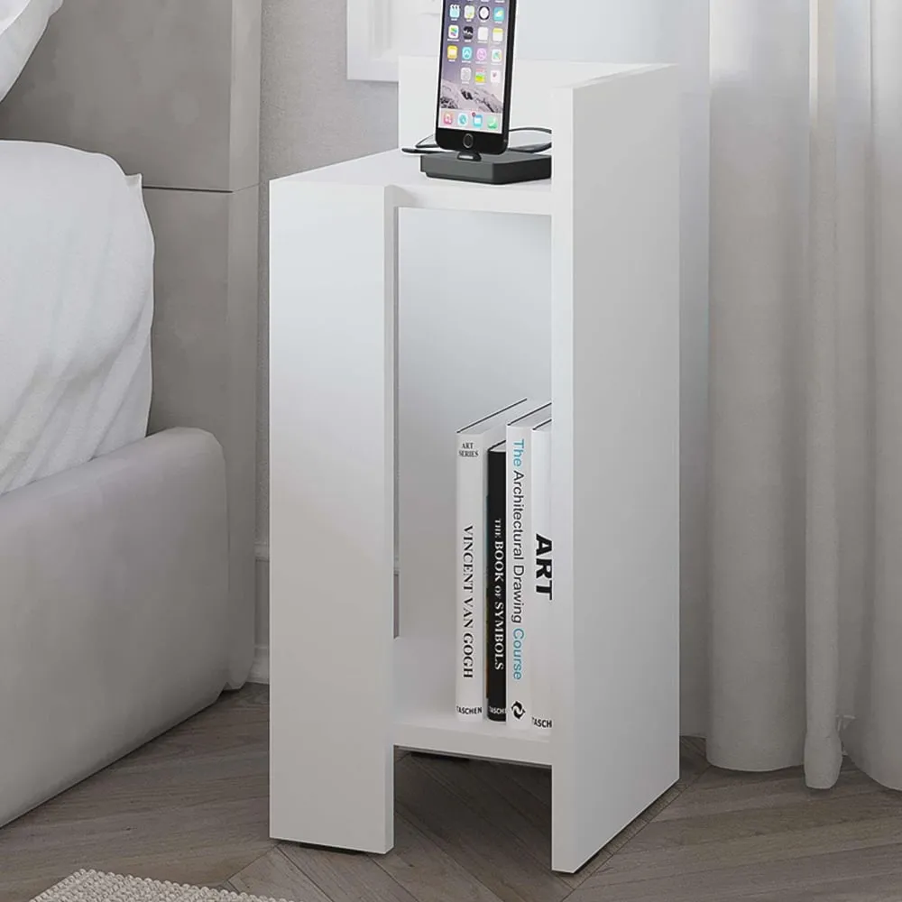 Elos 2 Shelf Right Module Bedside Table - White