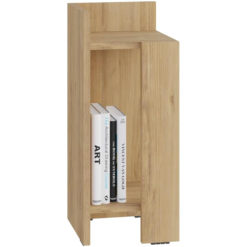 Elos Left Module Bedside Table with Storage - Cream, Oak