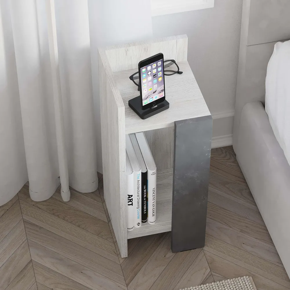 Elos Left Module Bedside Table with Storage - Multi