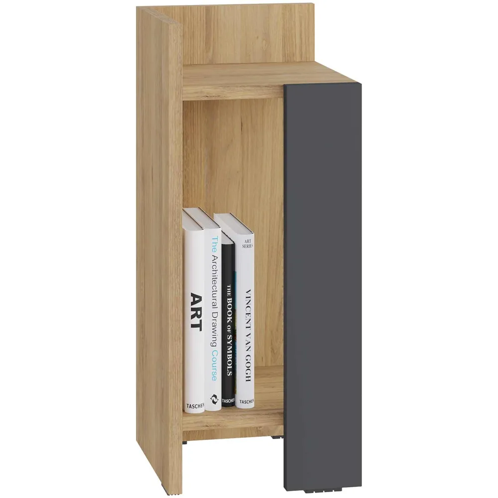 Elos Left Module Bedside Table with Storage - Multi, Oak