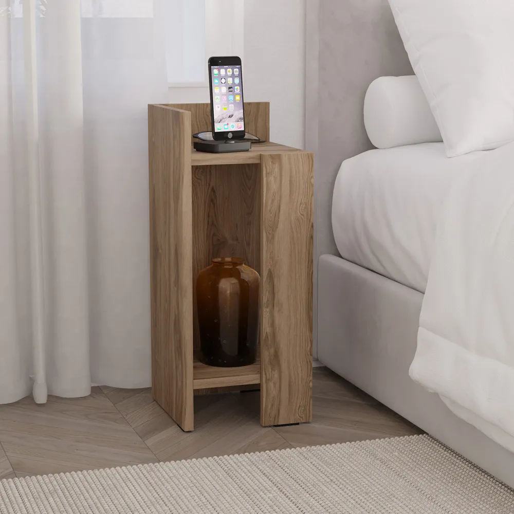 Elos Left Side Open Shelf Nightstand - Brown