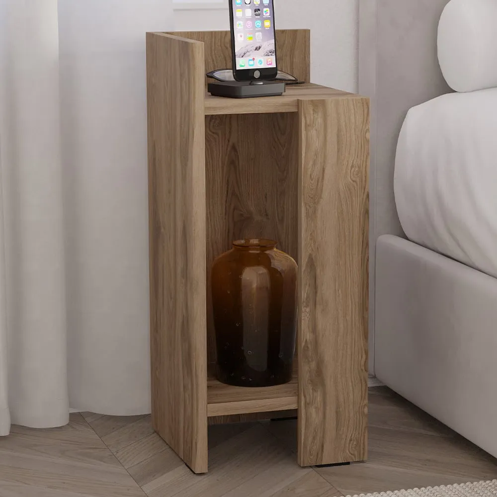 Elos Left Side Open Shelf Nightstand - Brown image