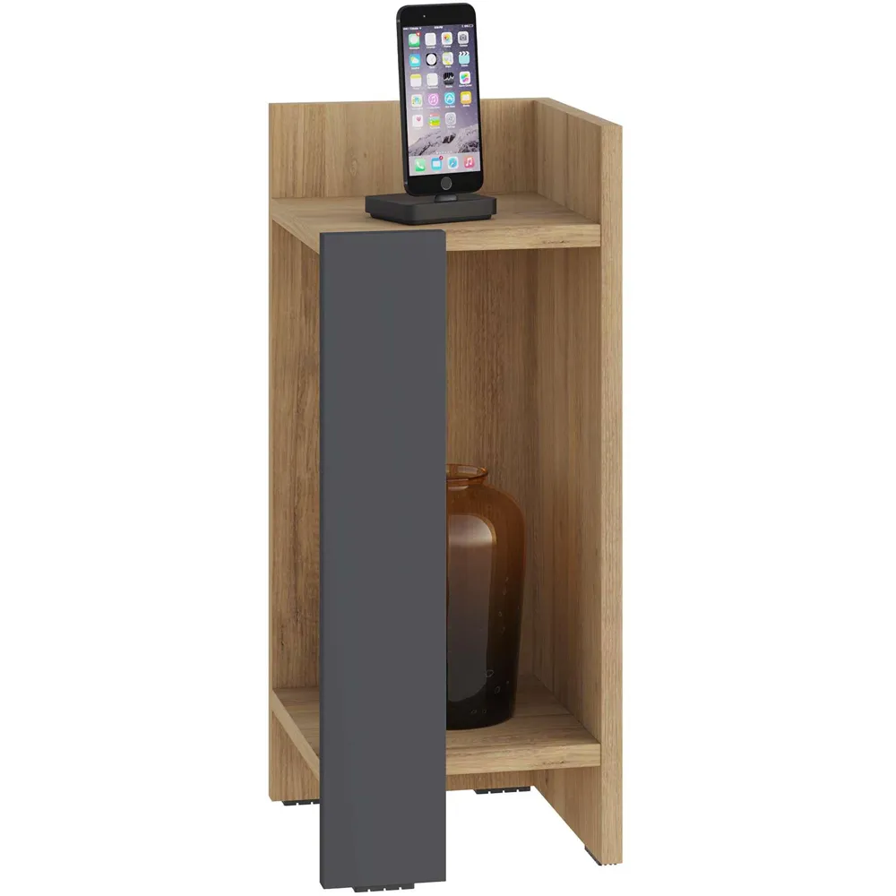 Elos Right Module Bedside Table with Storage - Multi, Oak