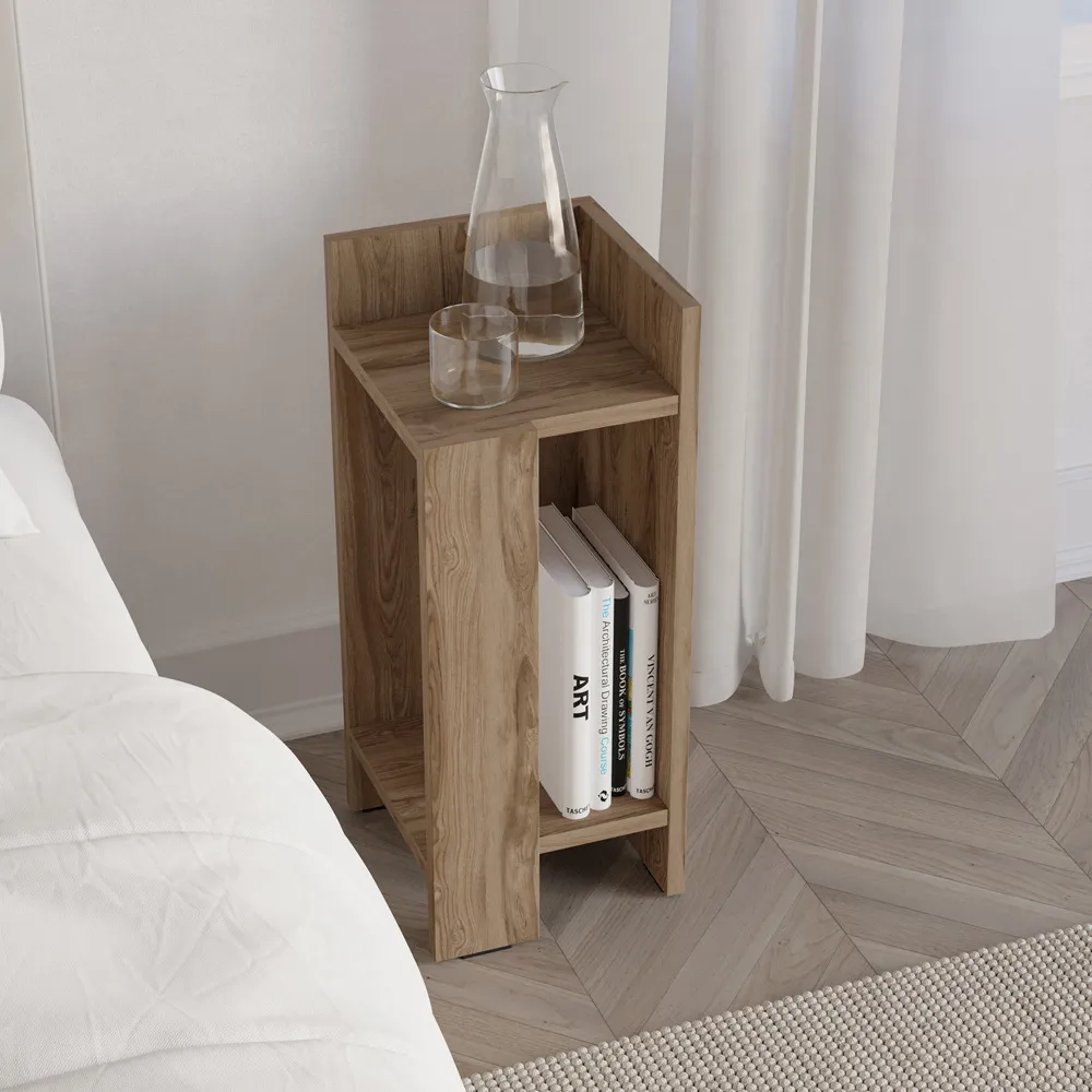 Elos Right Side Open Shelf Nightstand - Brown