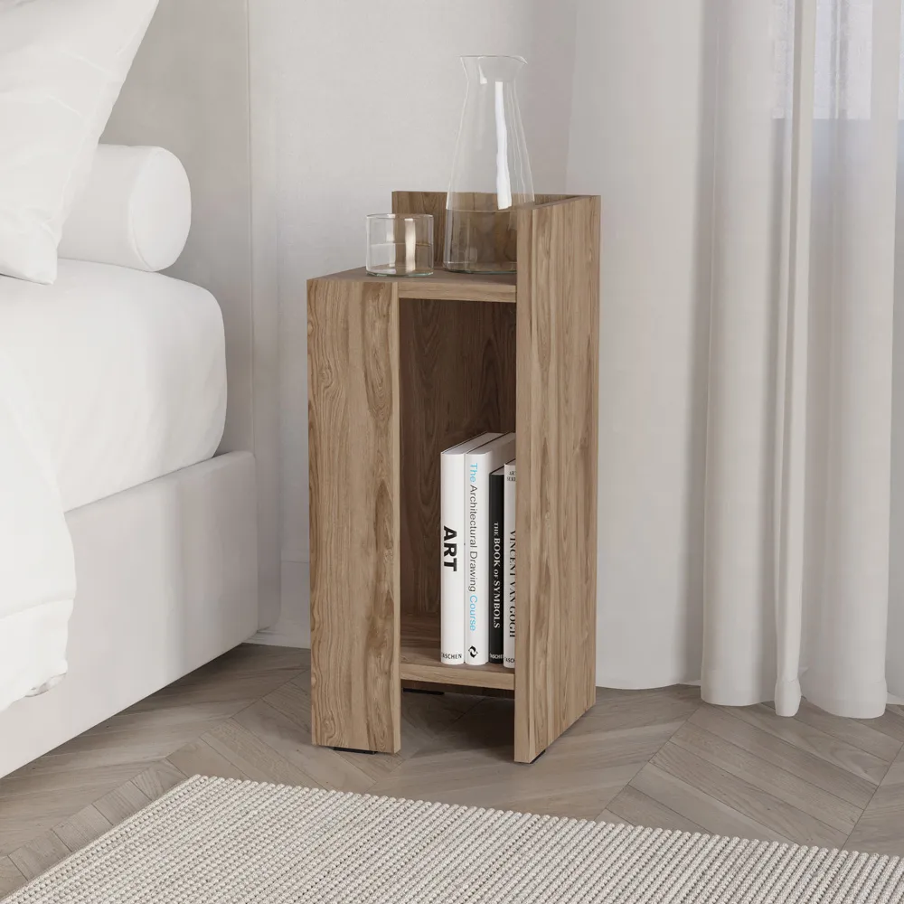 Elos Right Side Open Shelf Nightstand - Brown