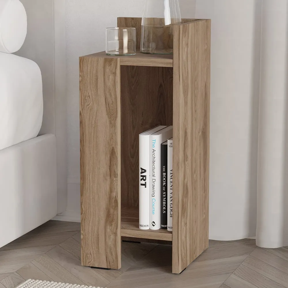 Elos Right Side Open Shelf Nightstand - Brown