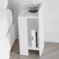 Elos Single Shelf Bedside Table Set of 2 - White