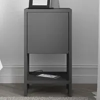 Ema Single Door Bedside Table with Storage - Anthracite Grey