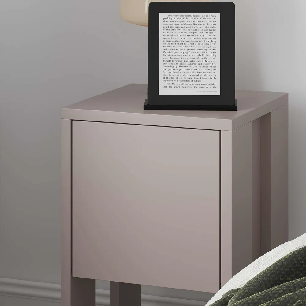 Ema Single Drawer Bedside Table with Storage - Mocha Grey
