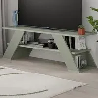 Farfalla Single Shelf TV Unit - Ash Green