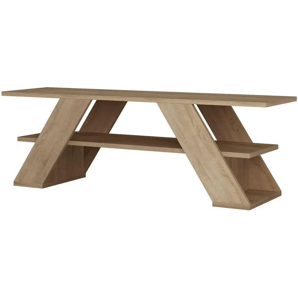 Farfalla Single Shelf TV Unit - Oak