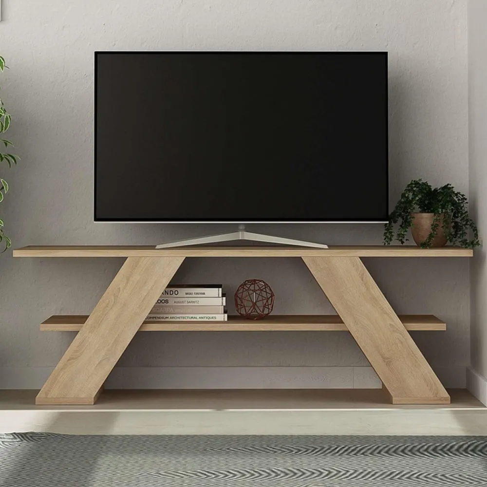 Farfalla Single Shelf TV Unit - Oak