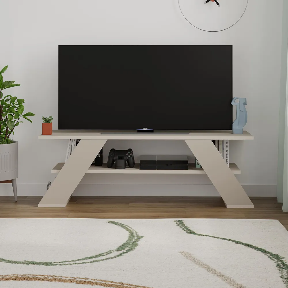 Farfalla Single Shelf TV Unit - Sandstone