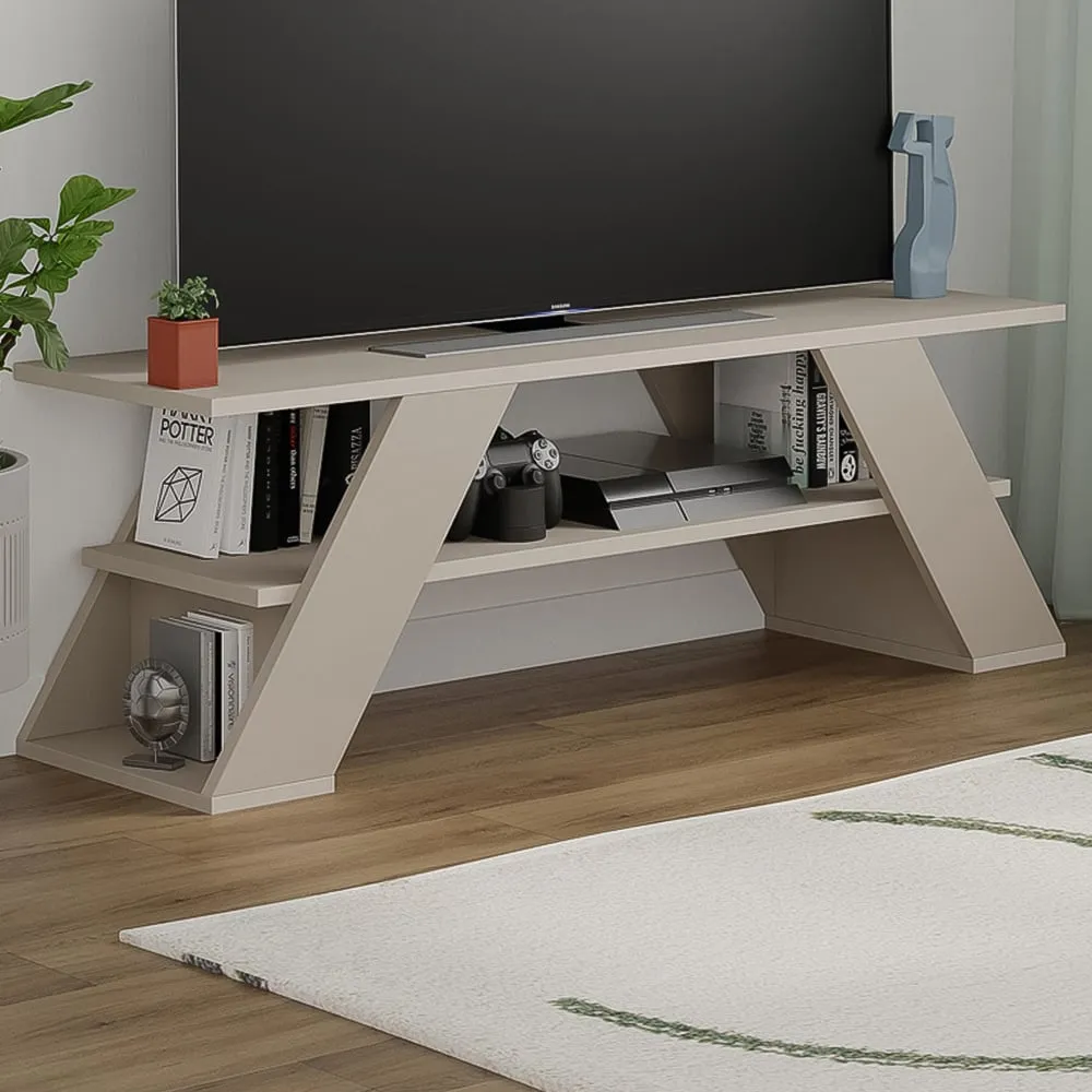 Farfalla Single Shelf TV Unit - Sandstone