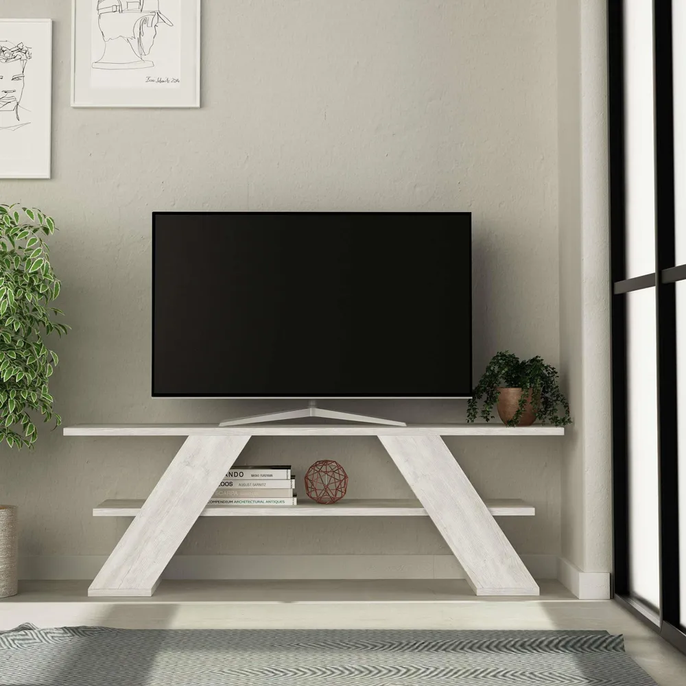 Farfalla Single Shelf TV Unit - White