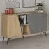 Fiona 3 Door 2 Shelf Sideboard - Oak, Retro Grey